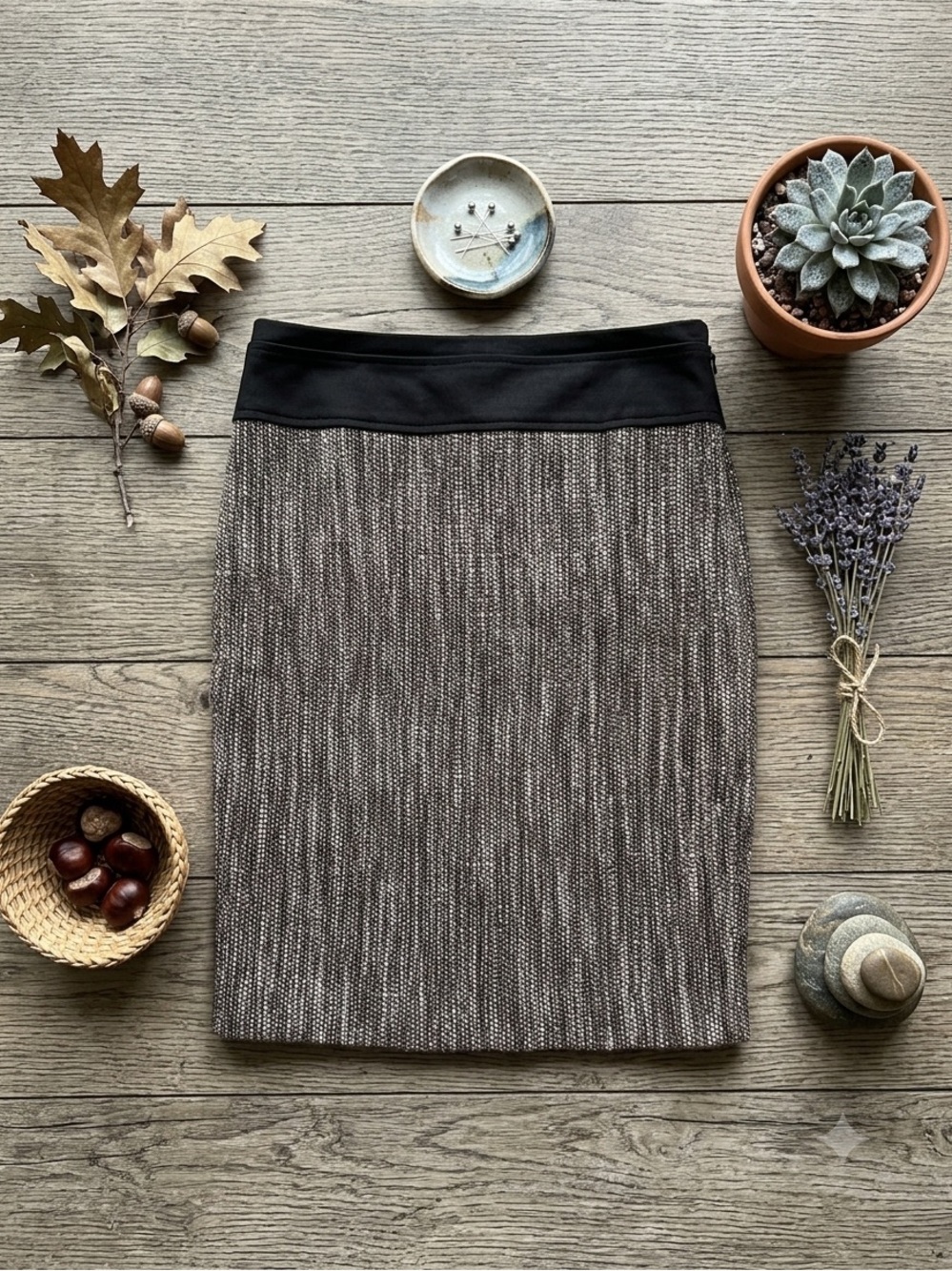 The Limited Textured Pencil Skirt Brown White Professional Career Size 4